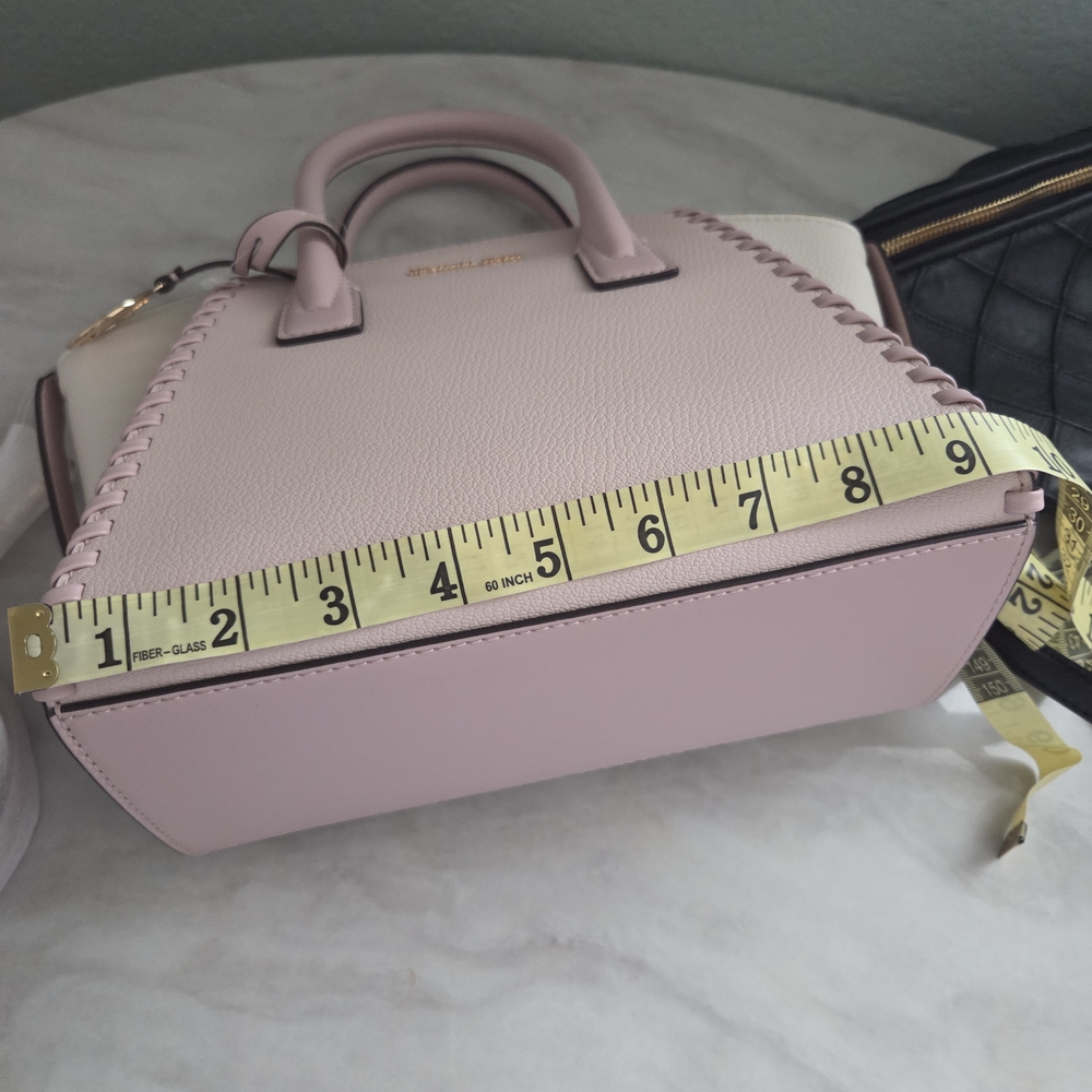 Michael Kors Avril Small Satchel Pink Leather Handbag Crossbody - Picture 13 of 14